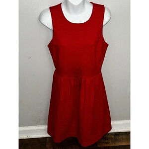Madewell Women’s Size Small Pink Red Sleeveless Fit And Flare Dress Pockets